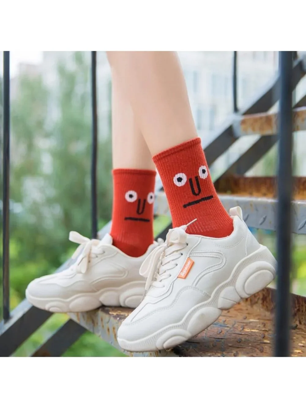 10-Pack Funny Emotion Crew Socks - Soft Cotton, 10 Unique Designs & Colors